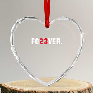 Classic Baseball Jersey Number 23 Heart Crystal Glass Ornament Fo23ever #23 Vintage Sports Fan - Print Your Wear