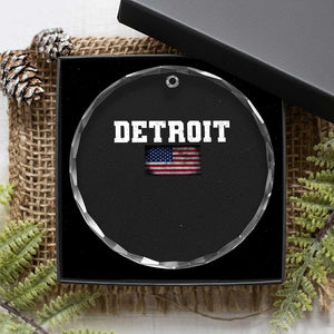 Classic Detroit Crystal Glass Ornament Retro Varsity Vintage Sports Team Name USA Flag TS10 Print Your Wear