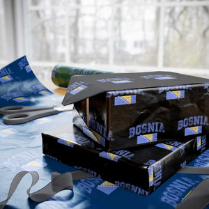 Classic Distressed Bosnia National Flag Varsity Style Wrapping Paper Roll Sports Fan Athletic Graphic
