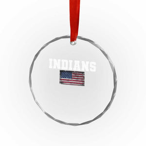 Classic Indians Crystal Glass Ornament Retro Varsity Vintage Sports Team Name USA Flag TS10 Print Your Wear