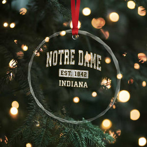 Classic Notre Dame Indiana Crystal Glass Ornament Est 1842 IN Retro Vintage Varsity TS02 Print Your Wear