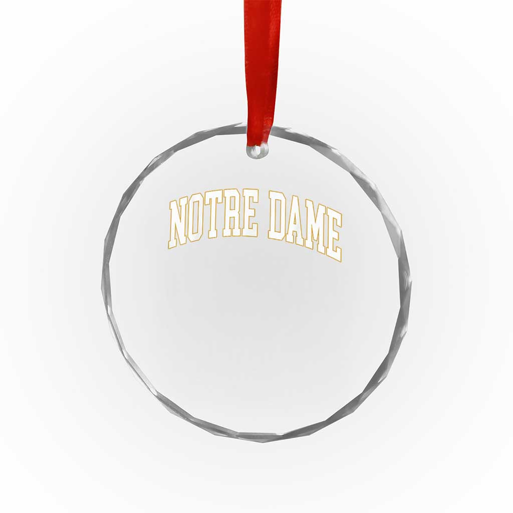 Classic Notre Dame Indiana Crystal Glass Ornament Retro Vintage Varsity Throwback Design TS02 Print Your Wear
