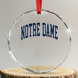 Classic Notre Dame Indiana Crystal Glass Ornament Vintage Retro Throwback Design TS02 Transparent Glass 3'' Circle Print Your Wear
