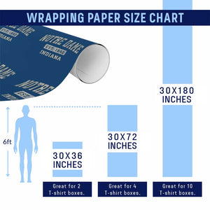 Classic Notre Dame Indiana Wrapping Paper Roll Est 1842 IN Retro Vintage Varsity TS02 Print Your Wear