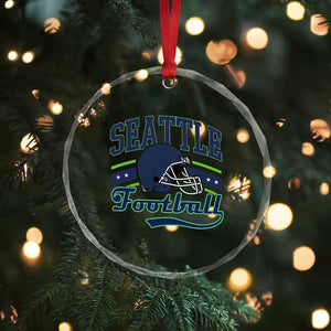 Classic Seattle Athletic Helmet Graphic Crystal Glass Ornament Vintage Game Day Sports Fan