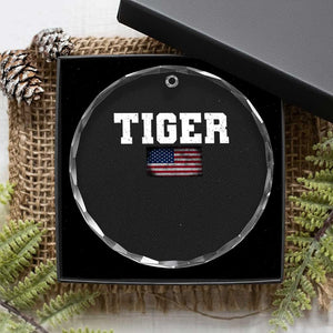 Classic Tigers Crystal Glass Ornament Retro Varsity Vintage Sports Team Name USA Flag TS10 Print Your Wear