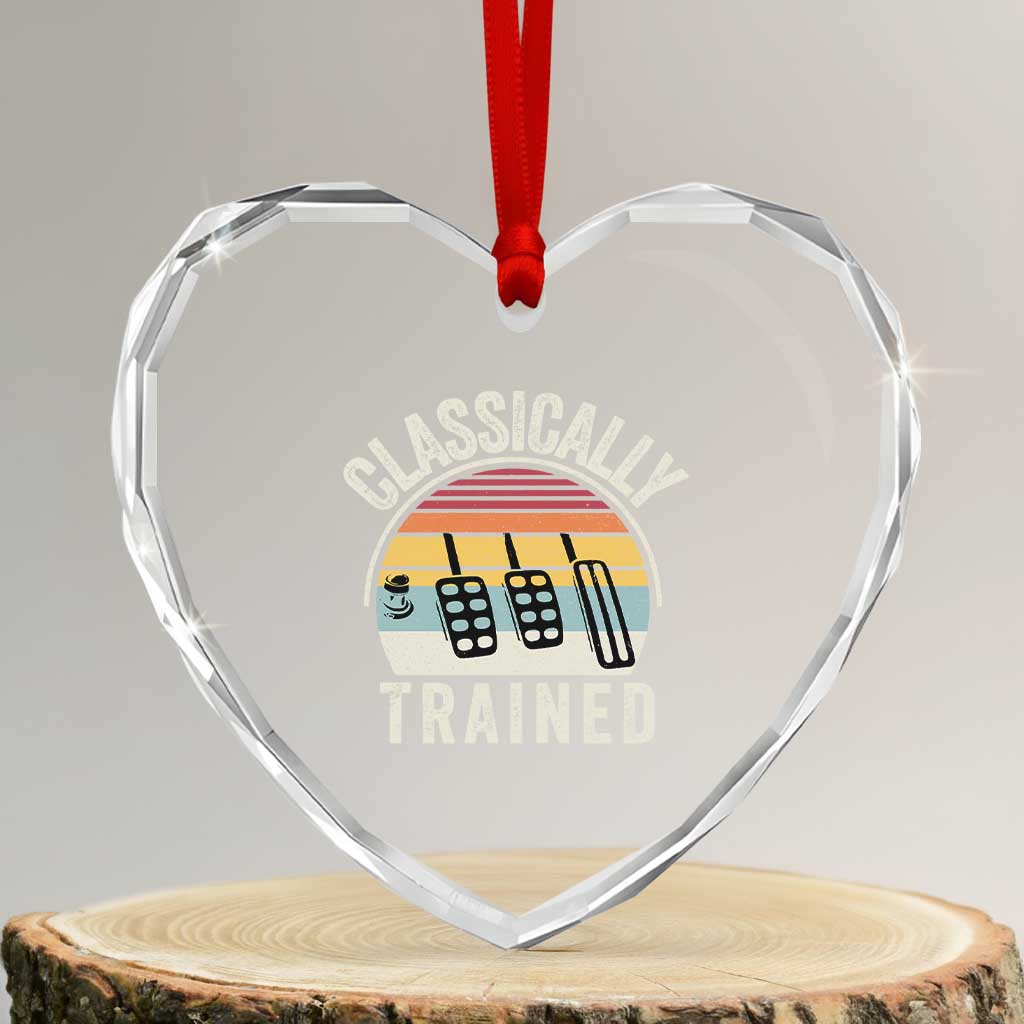 Classically Trained Car Heart Crystal Glass Ornament Funny Manual Transmission Driver TS11 Transparent Glass 3'' Heart Print Your Wear