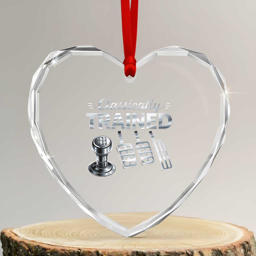 Classically Trained Heart Crystal Glass Ornament Dimmer Manual Transmission Car Humor Pedals Driving TS10 Transparent Glass 3'' Heart Print Your Wear