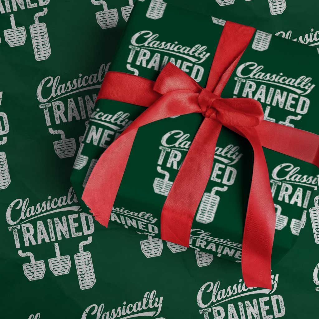 Classically Trained Manual Car Wrapping Paper Roll Pedals Driving Humor TS11 Green Print Your Wear