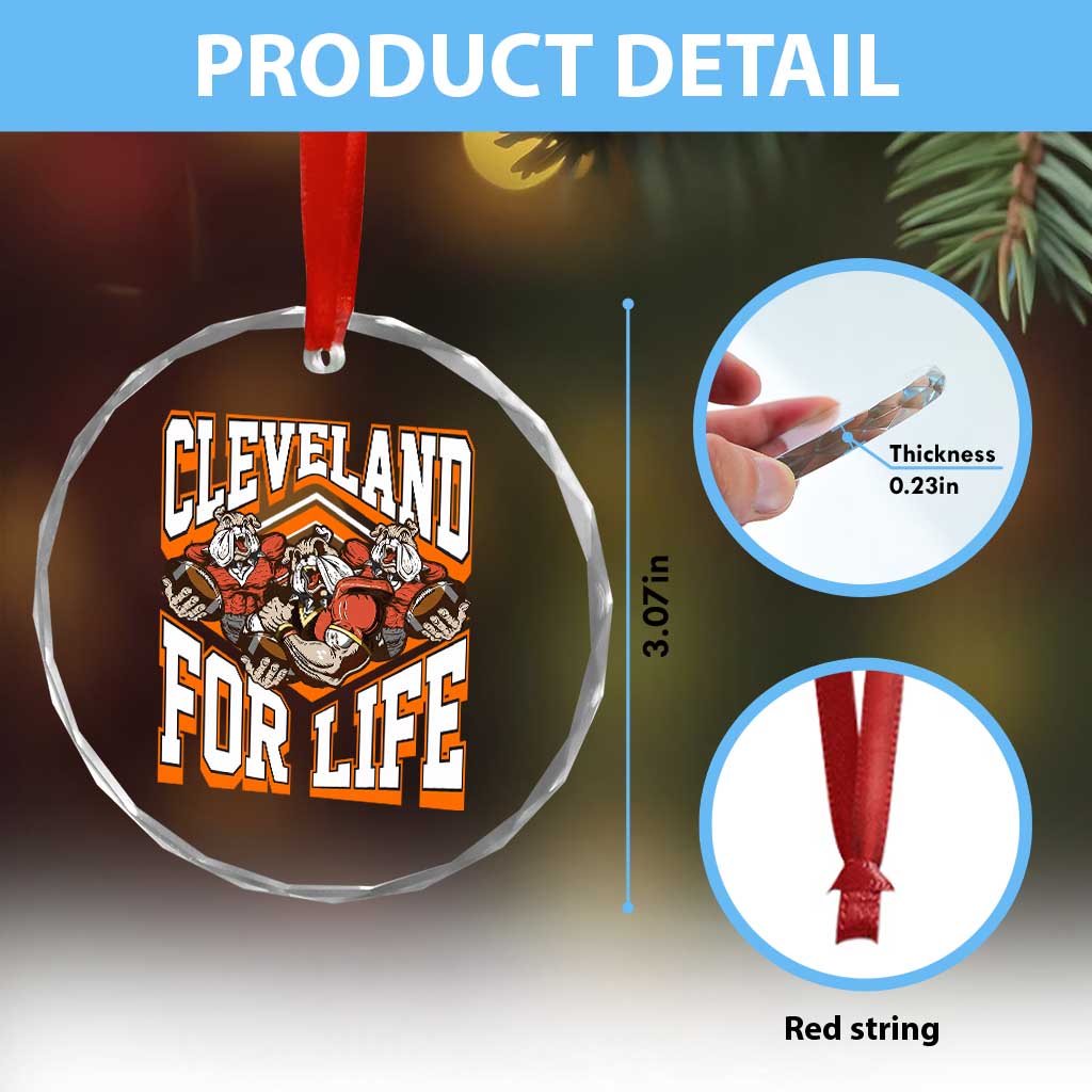 Cleveland For Life Crystal Glass Ornament CFBB Fan Gift TS12 Print Your Wear