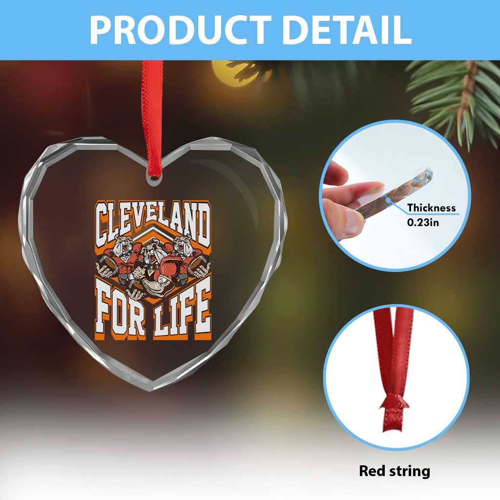 Cleveland For Life Heart Crystal Glass Ornament CFBB Fan Gift TS12 Print Your Wear