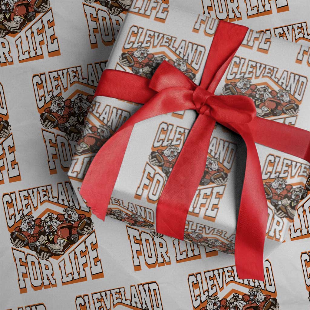 Cleveland For Life Wrapping Paper Roll CFBB Fan Gift TS12 White Print Your Wear
