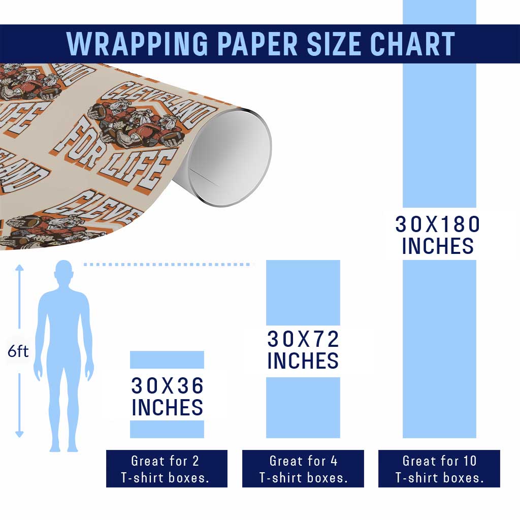 Cleveland For Life Wrapping Paper Roll CFBB Fan Gift TS12 Print Your Wear