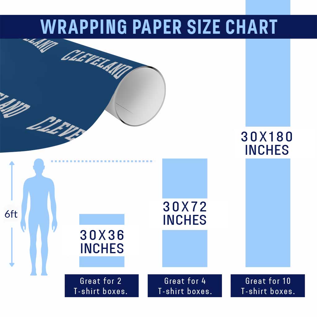 Cleveland Ohio OH City Throwback Design Vintage Wrapping Paper Roll TS11 Print Your Wear