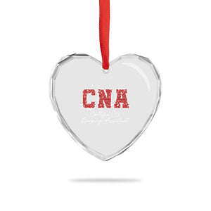 CNA Christmas Heart Crystal Glass Ornament Certified Nursing Assistant Gift TS10 Print Your Wear
