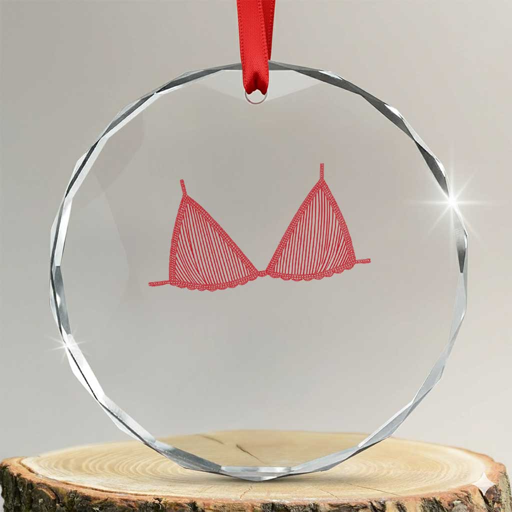 Coastal Bikini Crystal Glass Ornament Girls Trip Matching Beach Weekend TS14 Transparent Glass 3'' Circle Print Your Wear