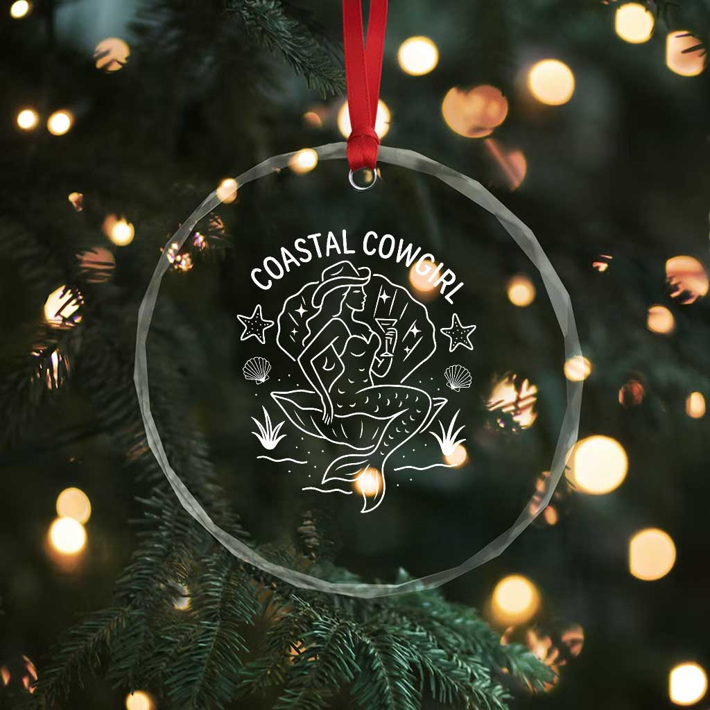 Coastal Cowgirl Crystal Glass Ornament Mermaid Rodeo Western Beach TS10 Print Your Wear