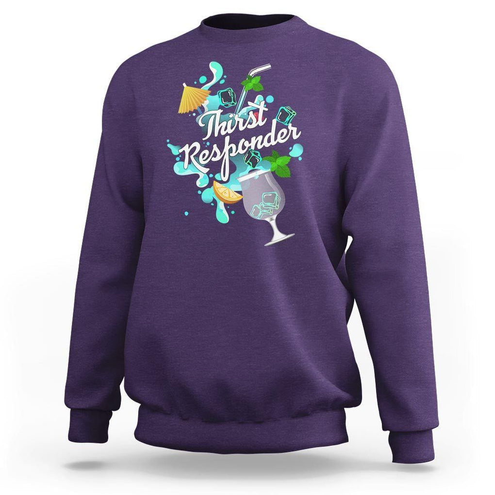Cocktail Lover Sweatshirt Thirst Responder Funny Mixologists Bartender TS11 Purple Print Your Wear