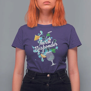 Cocktail Lover T Shirt For Women Thirst Responder Funny Mixologists Bartender TS11 Purple Print Your Wear
