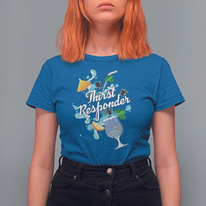 Cocktail Lover T Shirt For Women Thirst Responder Funny Mixologists Bartender TS11 Royal Blue Print Your Wear
