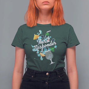 Cocktail Lover T Shirt For Women Thirst Responder Funny Mixologists Bartender TS11 Dark Forest Green Print Your Wear