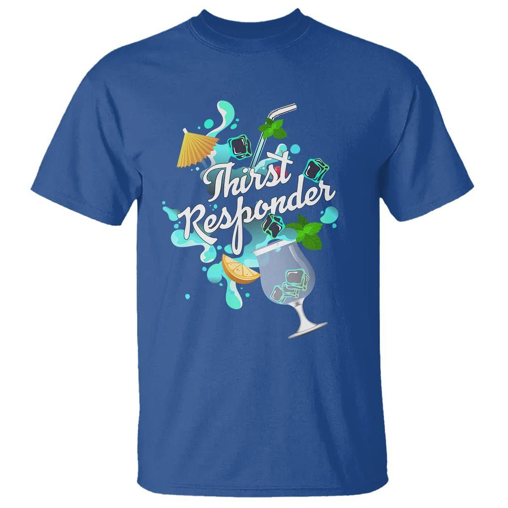 Cocktail Lover T Shirt Thirst Responder Funny Mixologists Bartender TS11 Royal Blue Print Your Wear