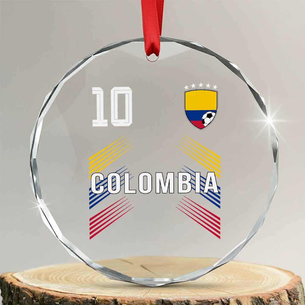 Colombia Soccer Sports Graphic Number 10 Jersey Style Crystal Glass Ornament Proud Colombian Football Fans Game Day Pride TS02 Transparent Glass 3'' Circle Print Your Wear