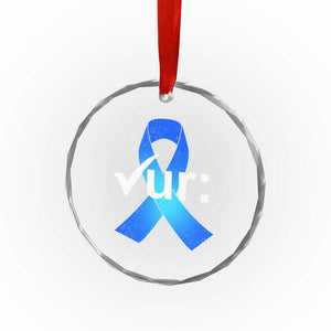 Colon Cancer Awareness Crystal Glass Ornament Blue Ribbon Colonoscopy Colorectal TS10 Print Your Wear