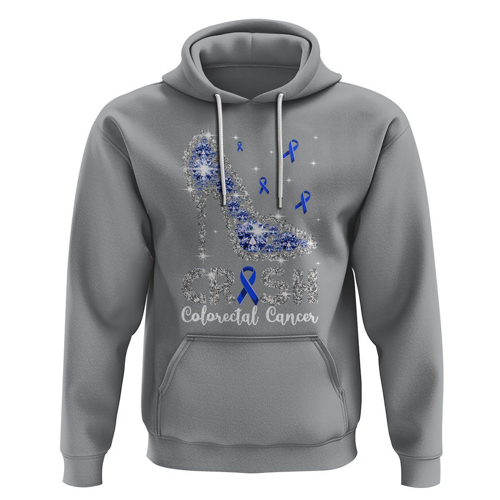 Colorectal Cancer Awareness Hoodie Crush Colon Colonscopy Blue Ribbon High Heels TS09 Sport Gray Printyourwear
