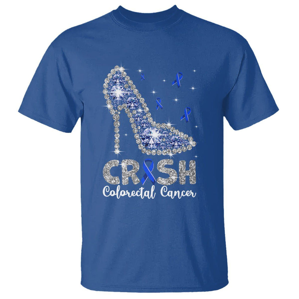 Colorectal Cancer Awareness T Shirt Crush Colon Colonscopy Blue Ribbon High Heels TS09 Royal Blue Printyourwear