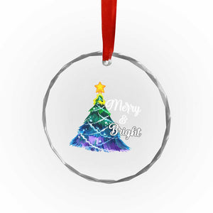 Colorful Xmas Tree Merry And Bright Crystal Glass Ornament TS09 Print Your Wear