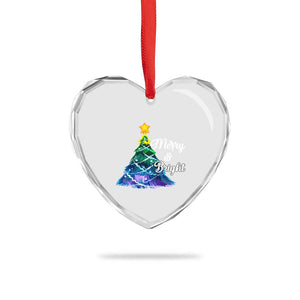 Colorful Xmas Tree Merry And Bright Heart Crystal Glass Ornament TS09 Print Your Wear
