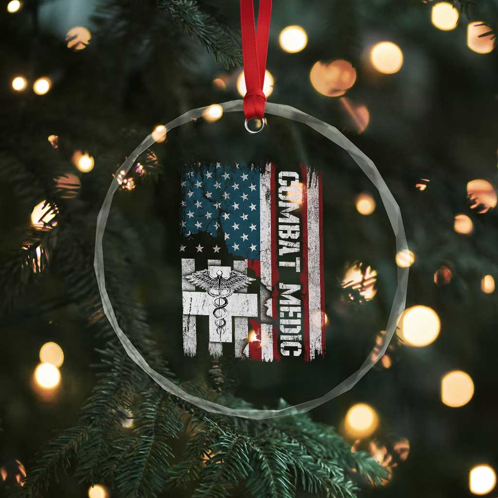 Combat Medic Soldier Crystal Glass Ornament Medical Military American Flag TS11 Print Your Wear
