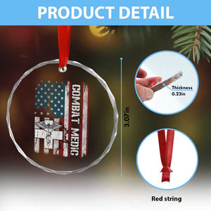 Combat Medic Soldier Crystal Glass Ornament Medical Military American Flag TS11 Print Your Wear