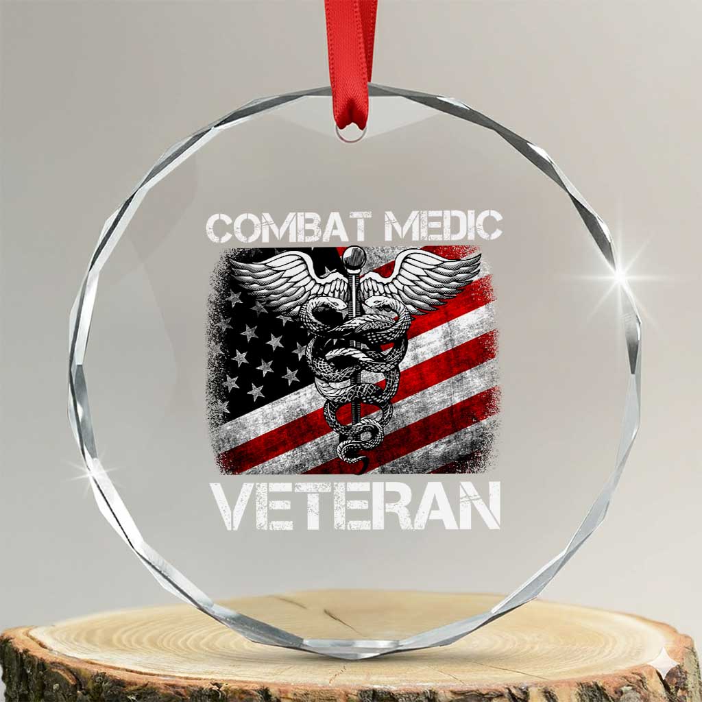 Combat Medic Veteran Medical Military Soldier Vintage American Flag TS11 Transparent Glass 3'' Circle Print Your Wear