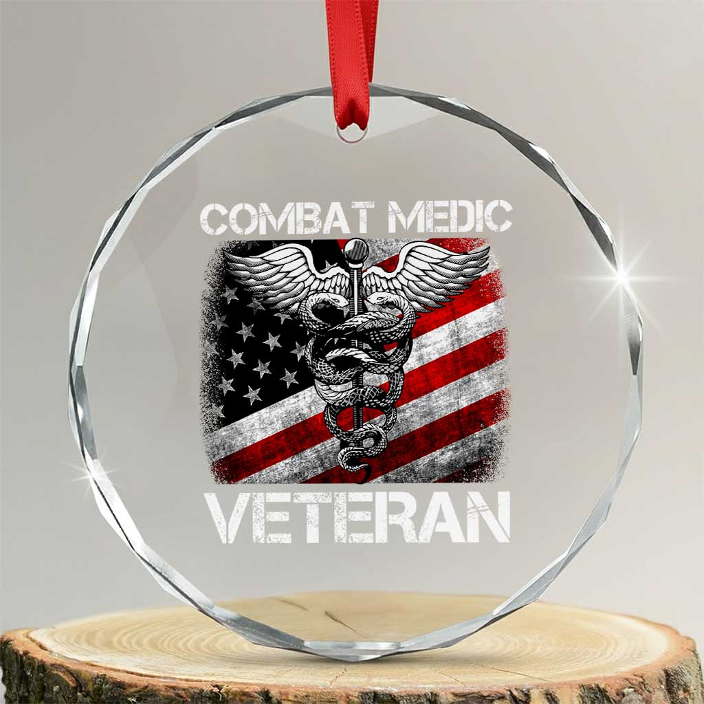 Combat Medic Veteran Medical Military Soldier Vintage American Flag TS11 Transparent Glass 3'' Circle Print Your Wear