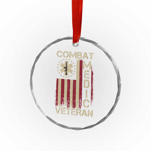Combat Medic Veteran Crystal Glass Ornament Medical Military Vintage American Flag TS11 Print Your Wear