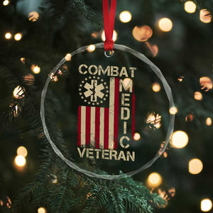 Combat Medic Veteran Crystal Glass Ornament Medical Military Vintage American Flag TS11 Print Your Wear
