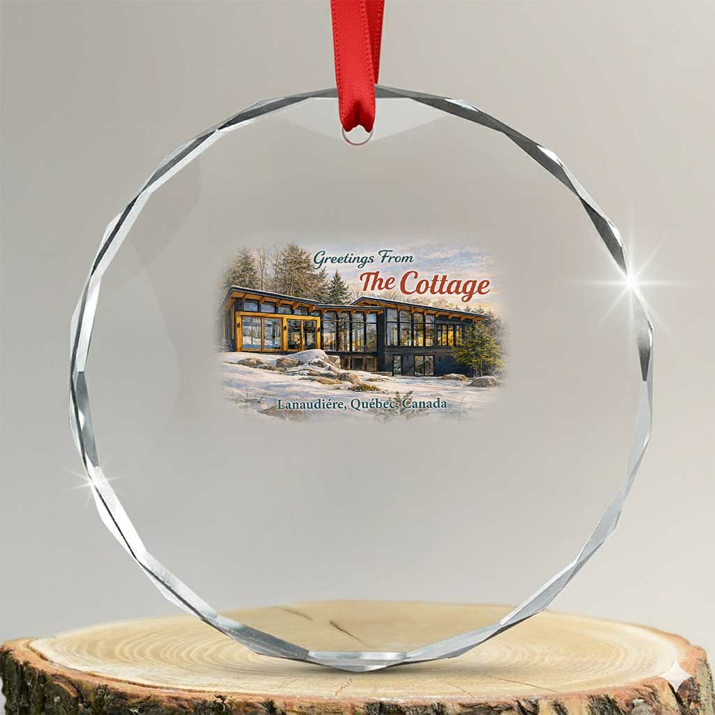 Coming To The Cottage Crystal Glass Ornament Retro LGBT Romance Hockey Fan TS10 Transparent Glass 3'' Circle Print Your Wear