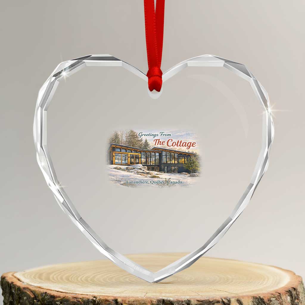 Coming To The Cottage Heart Crystal Glass Ornament Retro LGBT Romance Hockey Fan TS10 Transparent Glass 3'' Heart Print Your Wear