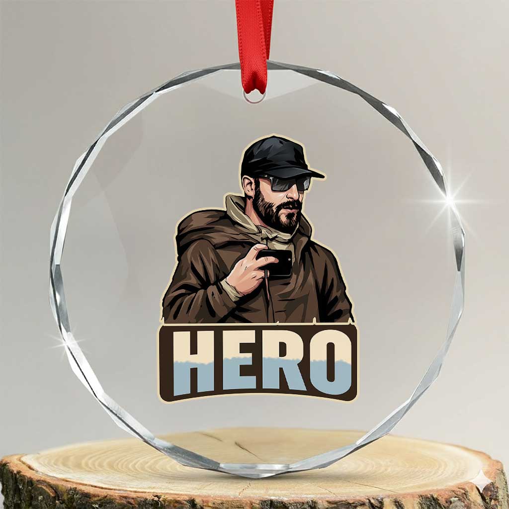 Community Hero Alex Pretti Crystal Glass Ornament Minneapolis Support Gift TS12 Transparent Glass 3'' Circle Print Your Wear