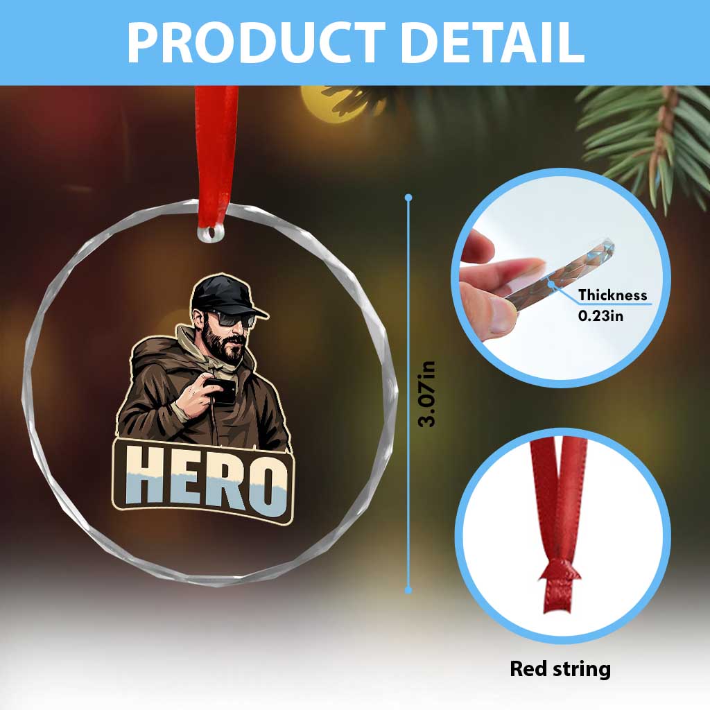 Community Hero Alex Pretti Crystal Glass Ornament Minneapolis Support Gift TS12 Print Your Wear