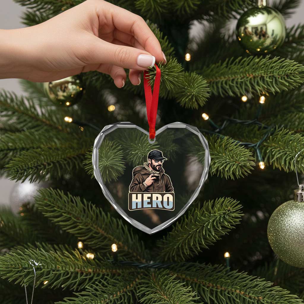 Community Hero Alex Pretti Heart Crystal Glass Ornament Minneapolis Support Gift TS12 Print Your Wear