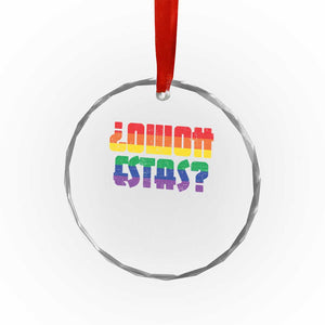 Como Estas Crystal Glass Ornament Funny Spanish LGBT Pride Latinx Retro Queer Inclusive Gift TS10 Print Your Wear