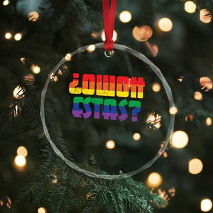 Como Estas Crystal Glass Ornament Funny Spanish LGBT Pride Latinx Retro Queer Inclusive Gift TS10 Print Your Wear