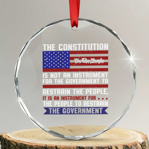Constitution Liberty American Patriotic Crystal Glass Ornament We The People US Flag TS02 Transparent Glass 3'' Circle Print Your Wear