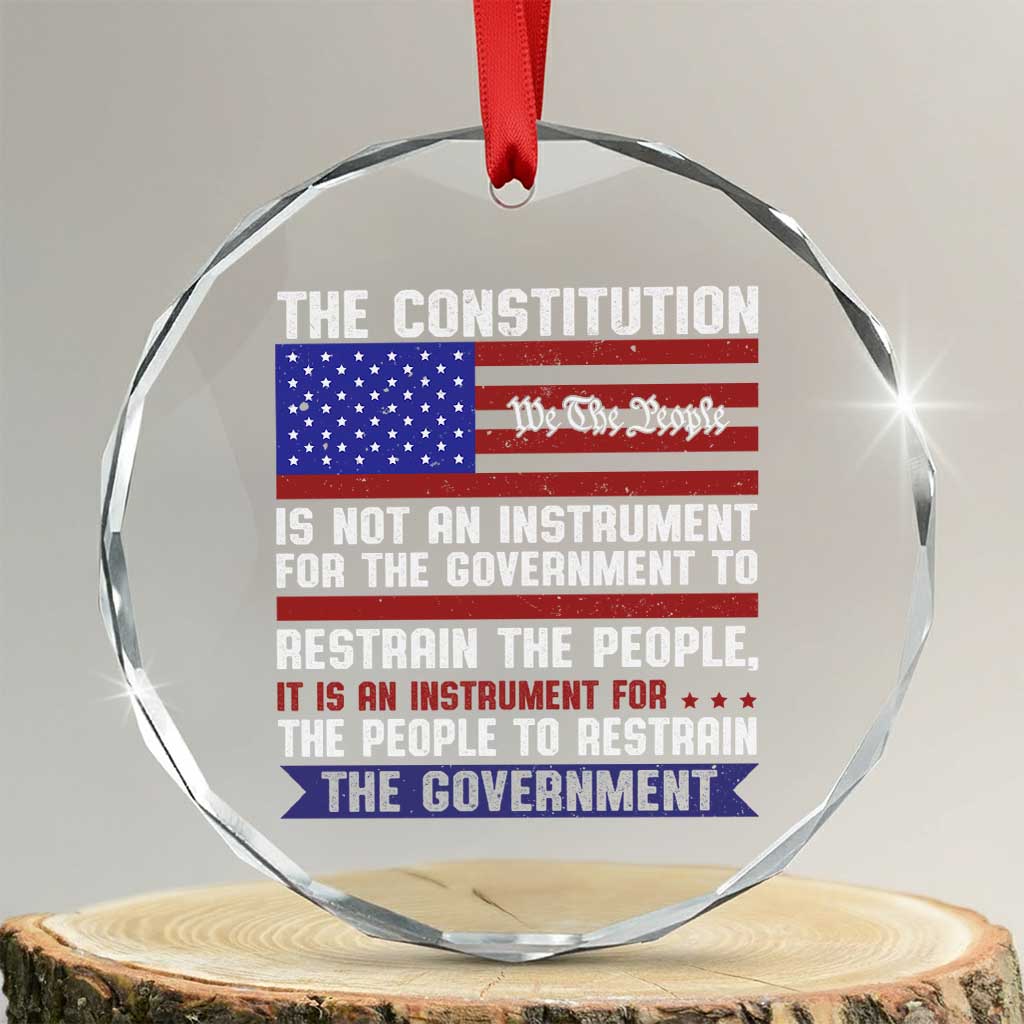 Constitution Liberty American Patriotic Crystal Glass Ornament We The People US Flag TS02 Transparent Glass 3'' Circle Print Your Wear