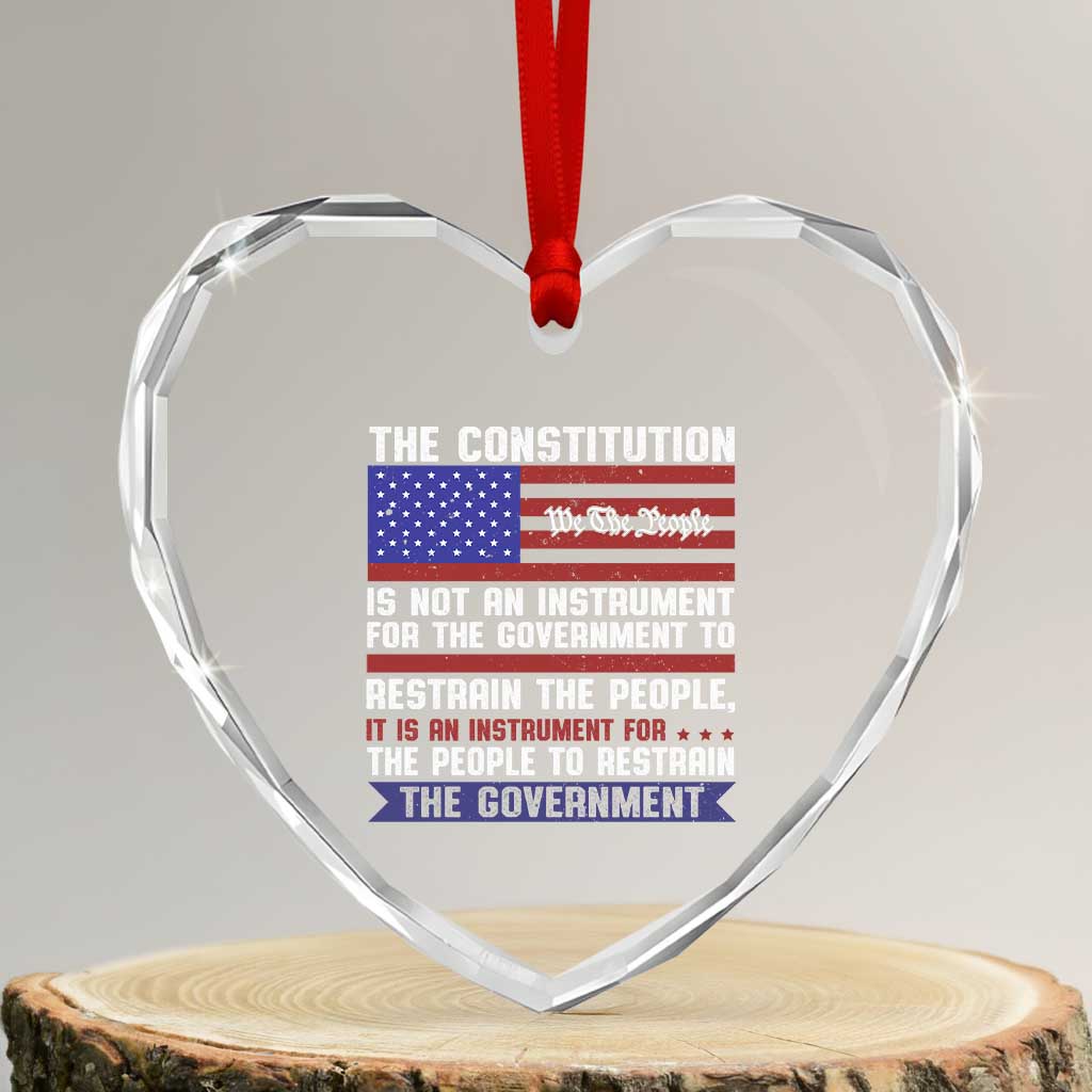 Constitution Liberty American Patriotic Heart Crystal Glass Ornament We The People US Flag TS02 Transparent Glass 3'' Heart Print Your Wear