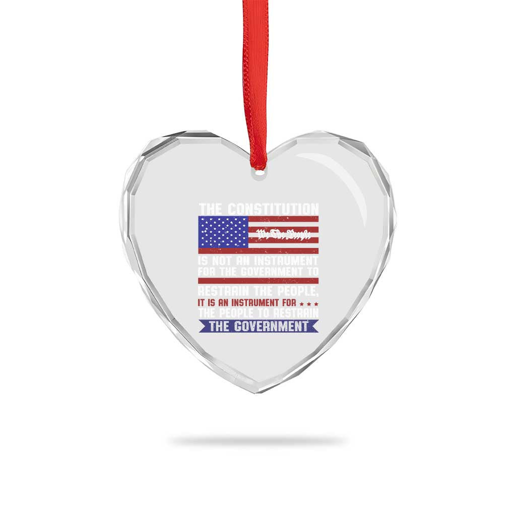 Constitution Liberty American Patriotic Heart Crystal Glass Ornament We The People US Flag TS02 Print Your Wear