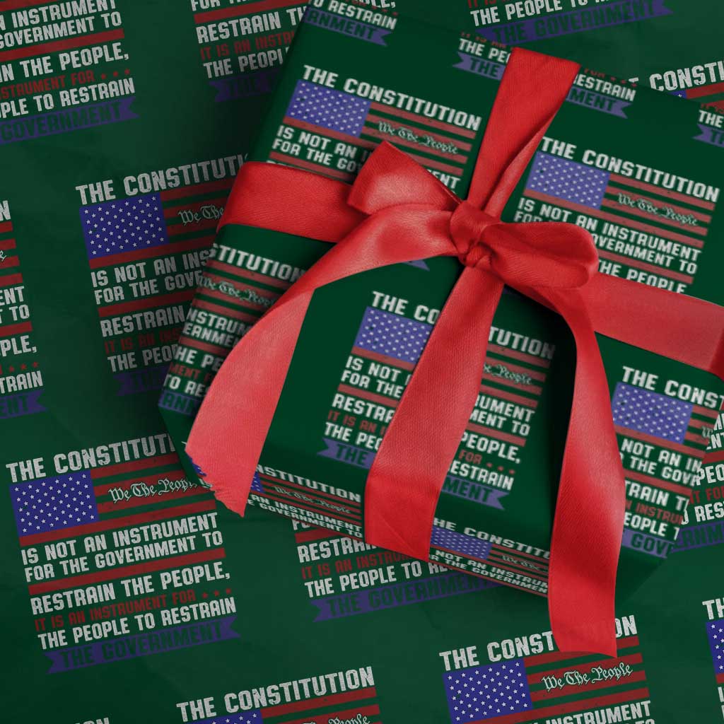 Constitution Liberty American Patriotic Wrapping Paper Roll We The People US Flag TS02 Green Print Your Wear
